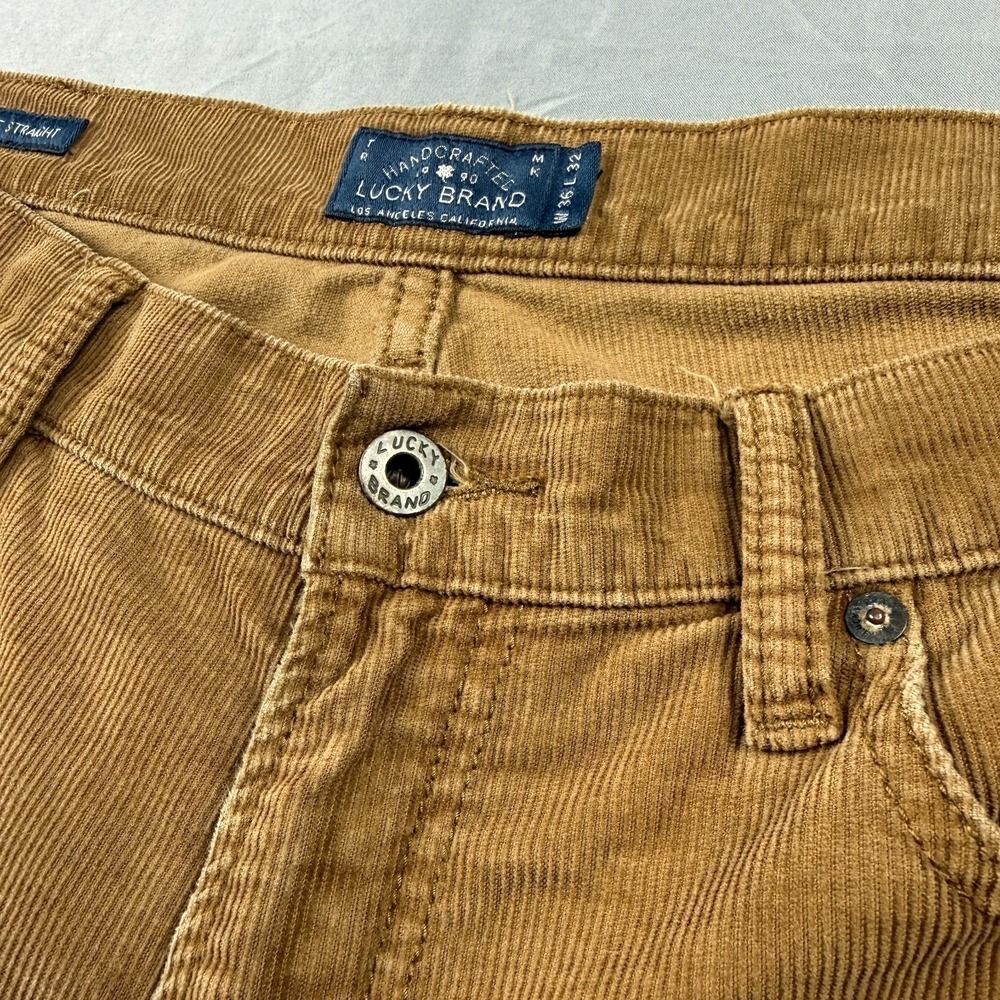 Lucky Brand 363 Vintage‎ Straight Pants Mens 36x31 Brown Corduroy 7MP1908